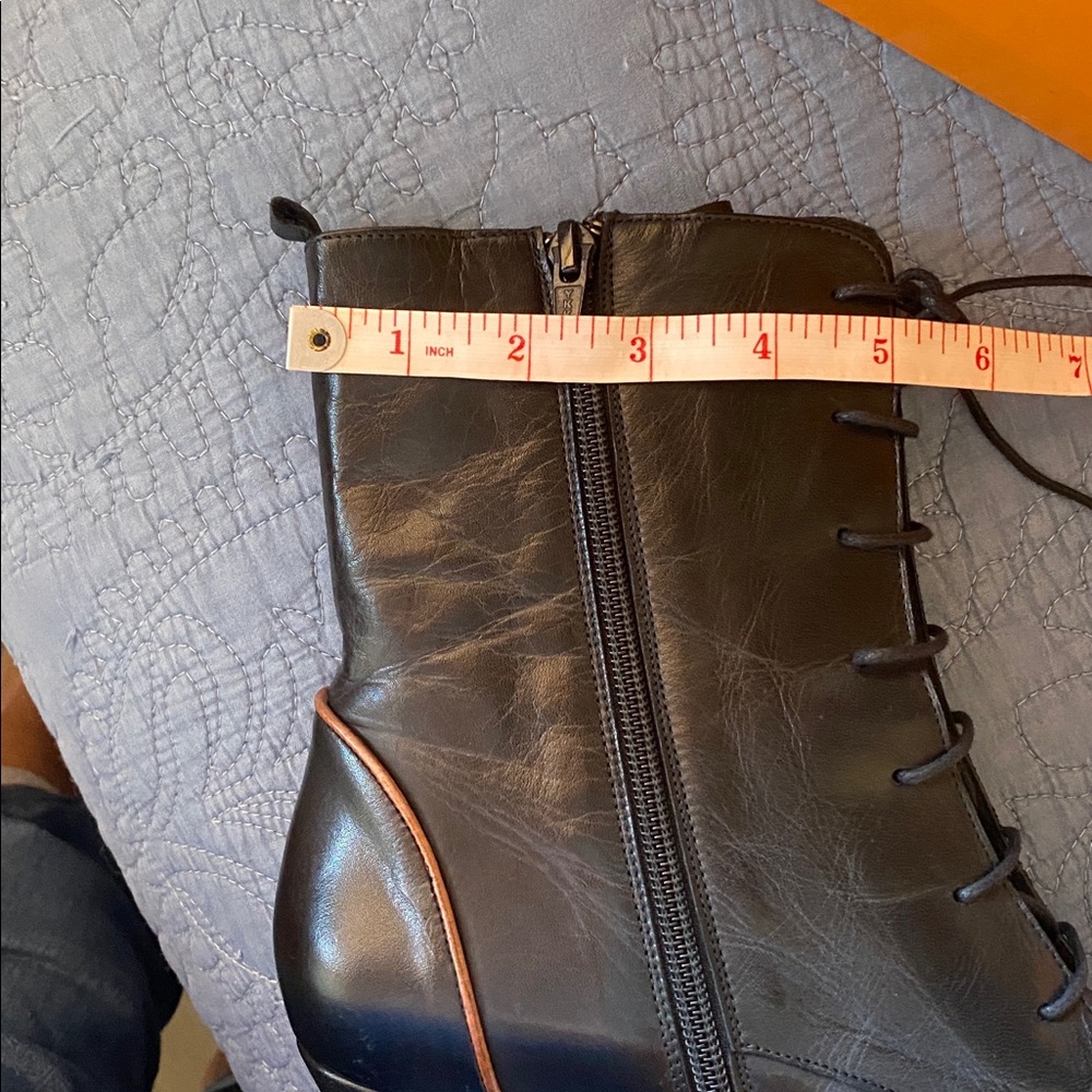 Miz Mooz NEW / BOXED Fabian 2-tone LEATHER Lace-Up Heeled Bootie - Picture 13 of 15